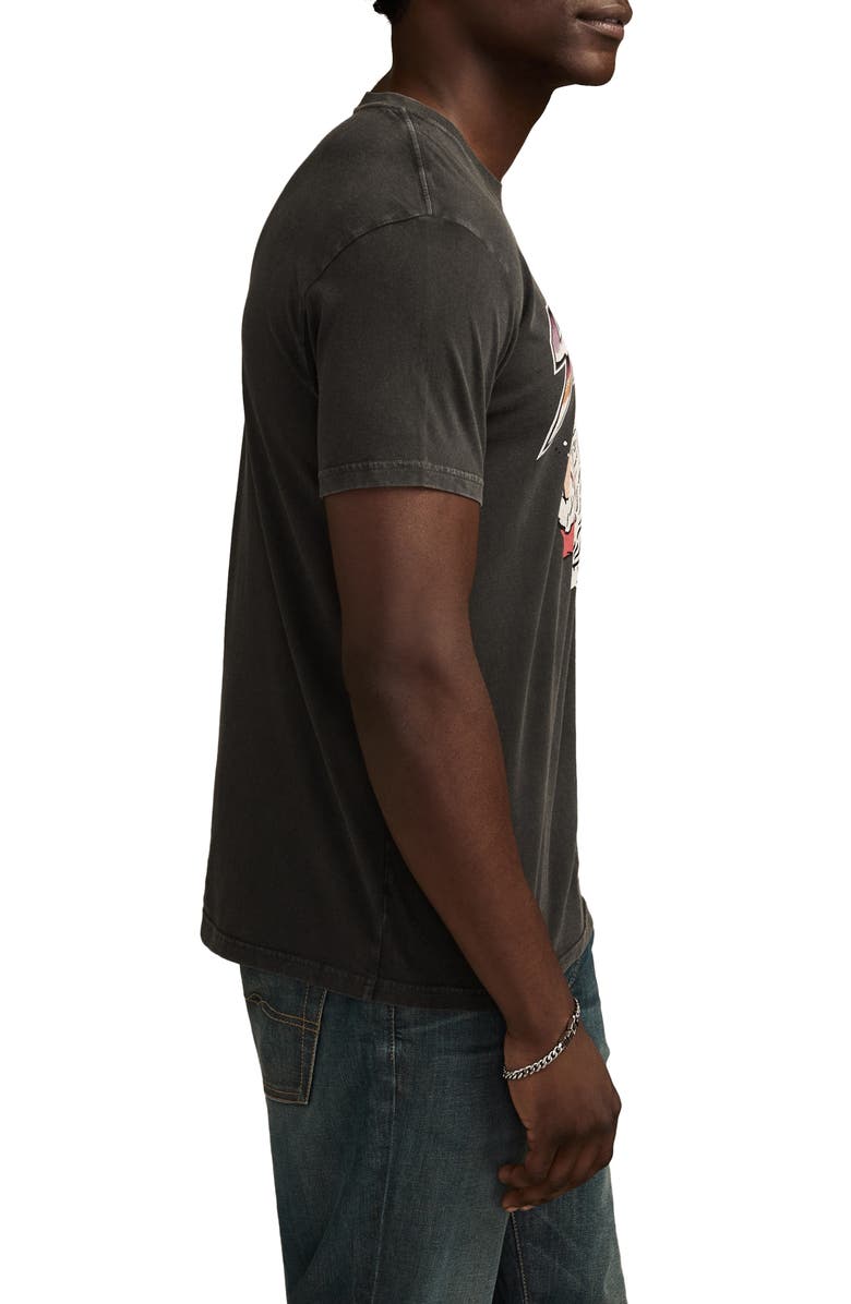 Lucky Brand Sleigher Santa Cotton Graphic T-Shirt, Alternate, color, Jet Black