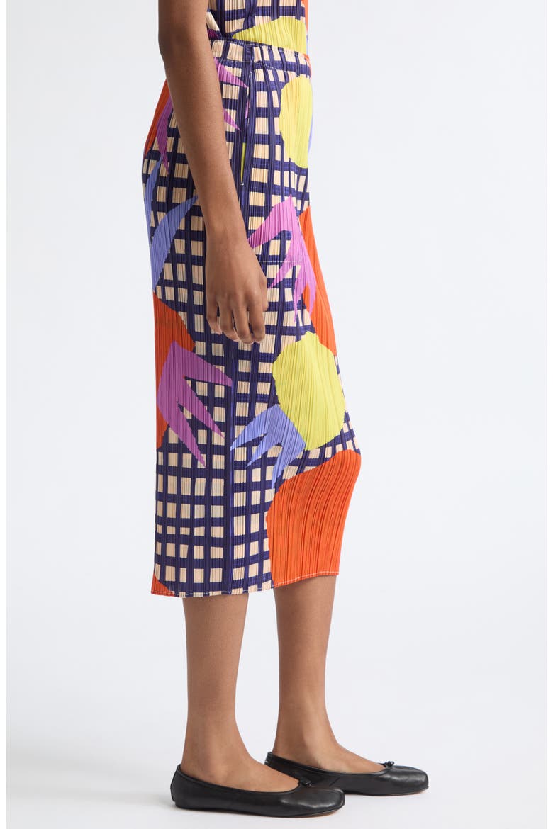 Market Plissé Midi Skirt, Alternate, color, TOMATO