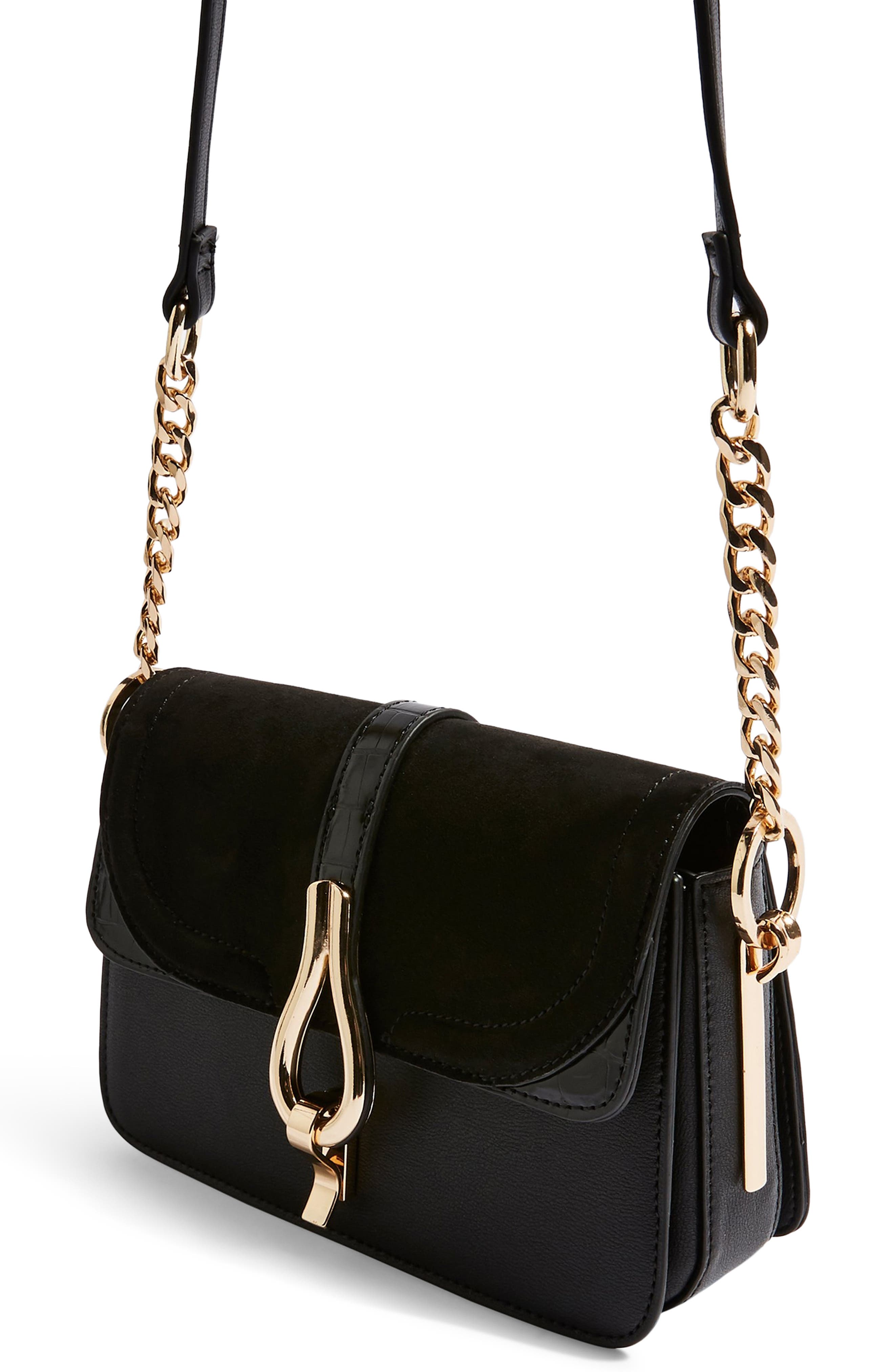 Topshop Capricorn Faux Leather Crossbody Handbag, Alternate, color, 