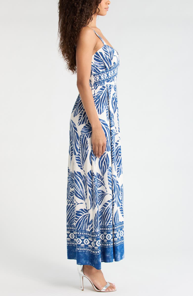 CeCe Leaf Print Sundress, Alternate, color, New Ivory