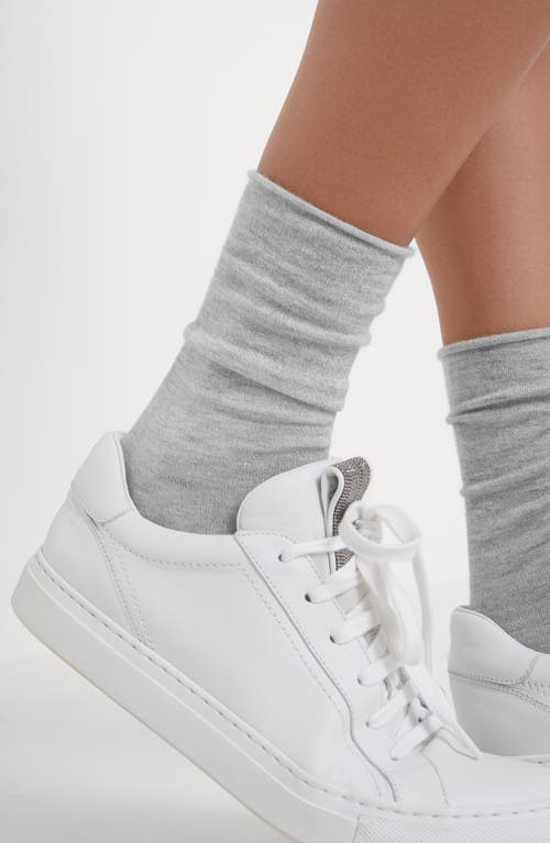 Brunello Cucinelli Cashmere Knit Socks In Light Grey