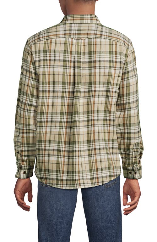 Lands' End Traditional Fit Flagship Flannel Shirt In Brown