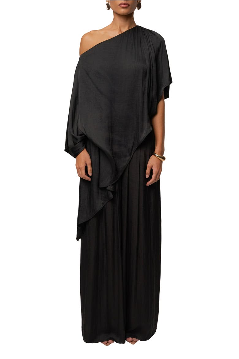 Brisa One Shoulder Top, Alternate, color, Black