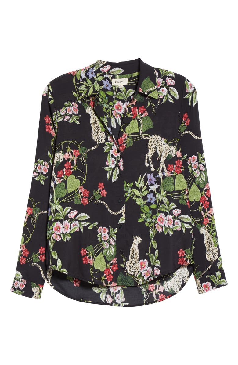 L'AGENCE Holly Polka Dot Blouse, Alternate, color, 