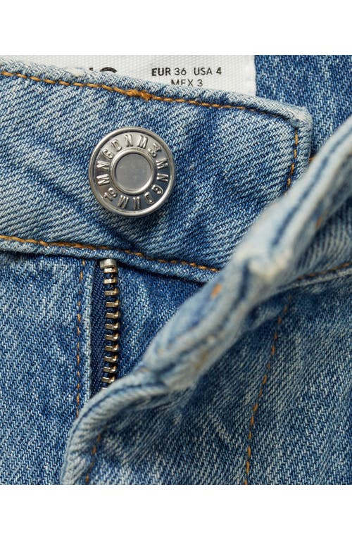 Mango Patch Pocket Denim Shorts In Blue