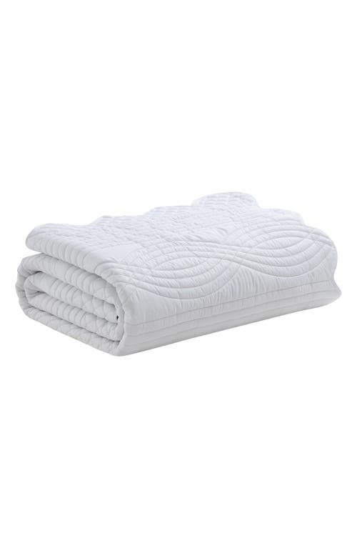 Vcny Home Scallop Microfiber Quilt Set In White