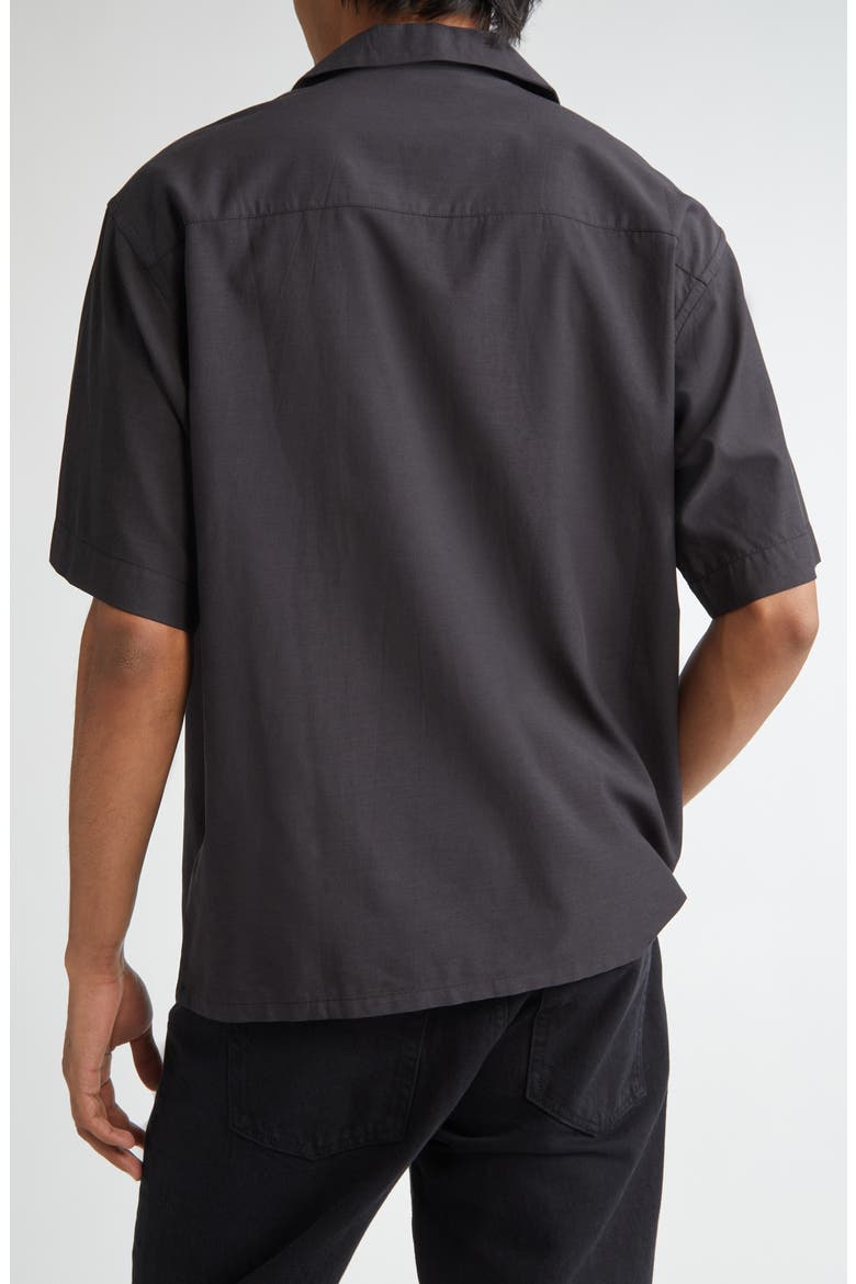 Solid Camp Shirt, Alternate, color, BLACK