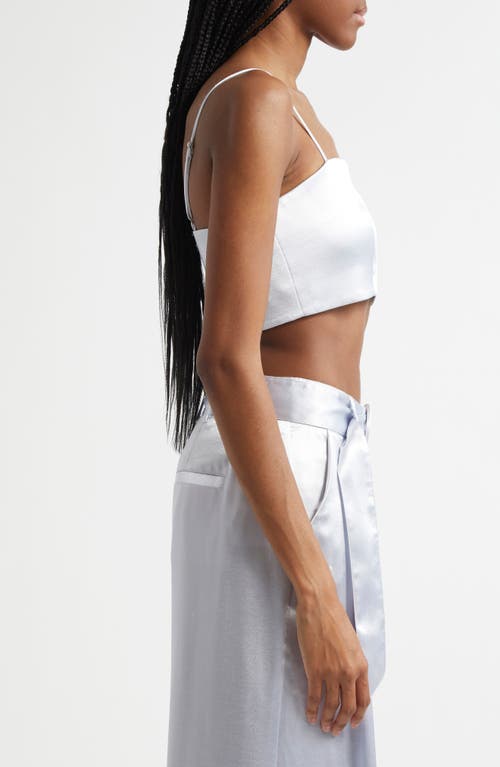 Cinq À Sept Cinq A Sept Nikki Hammered Satin Crop Top In Silver