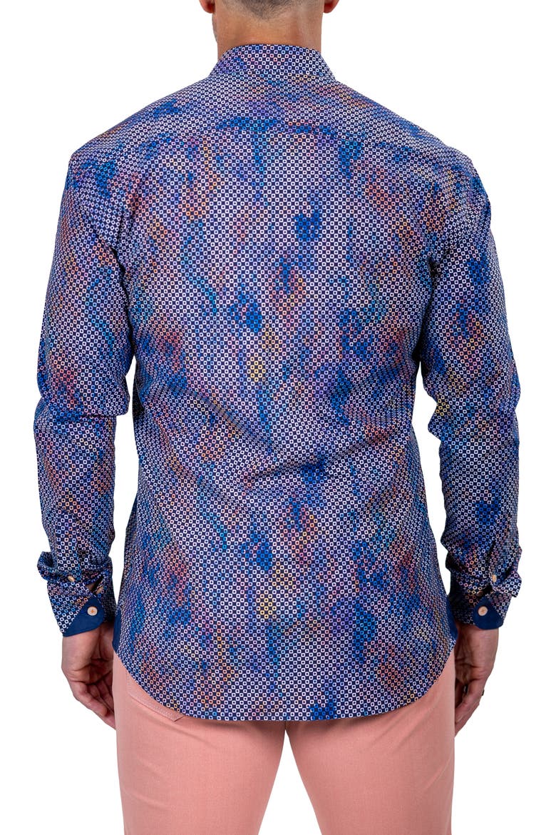 Einstein Marthyr0235 Blue Button-Up Shirt, Alternate, color, BLUE