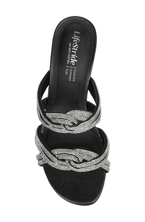 Lifestride Night Out Crystal Embellished Slide Sandal In Black
