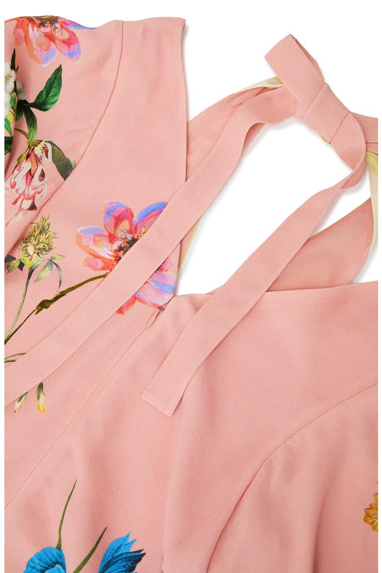 Flossy Floral Print Midi Dress, Alternate, color, PINK