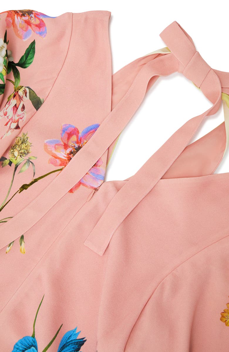 Reiss Flossy Floral Print Midi Dress, Alternate, color, Pink