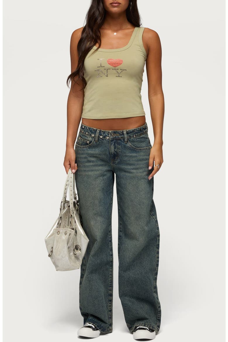 NYC Studded Low Rise Baggy Jeans, Alternate, color, BLUE-WASHED