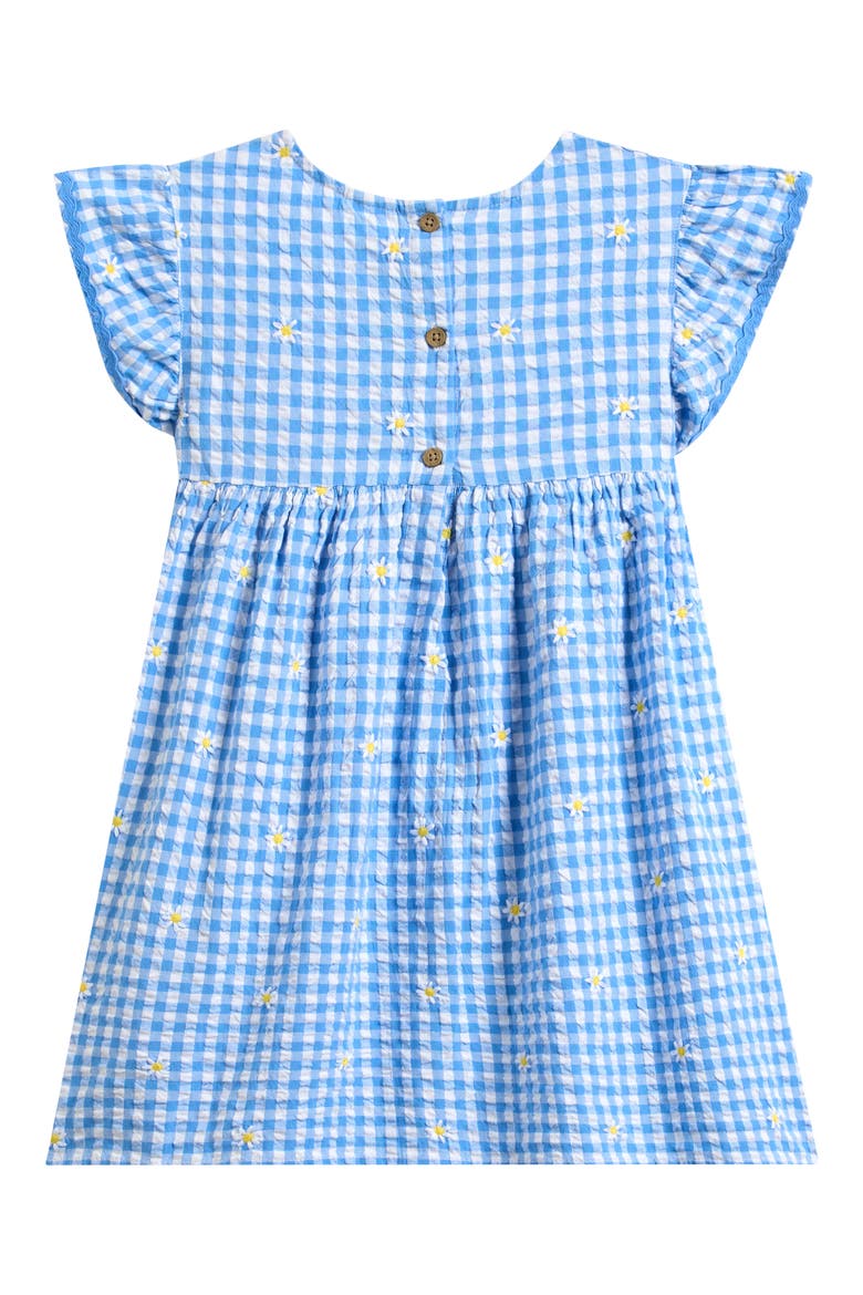 Kids' Gingham Floral Frill Dress, Alternate, color, BLUE