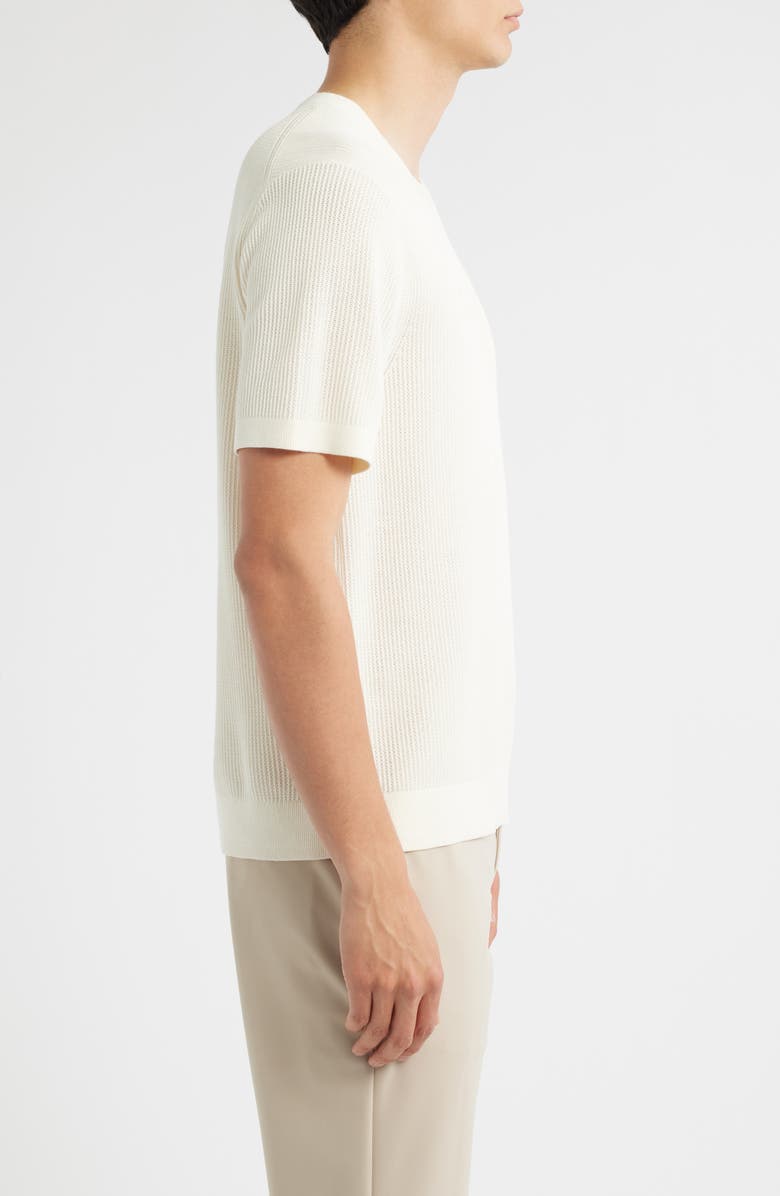 Theory Tactile Mesh Crewneck T-Shirt, Alternate, color, Eggshell