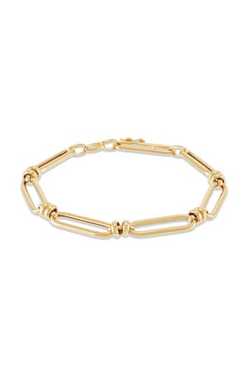 Frankie & Zoe 14k Yellow Gold Paper Clip Link Bracelet In Gold