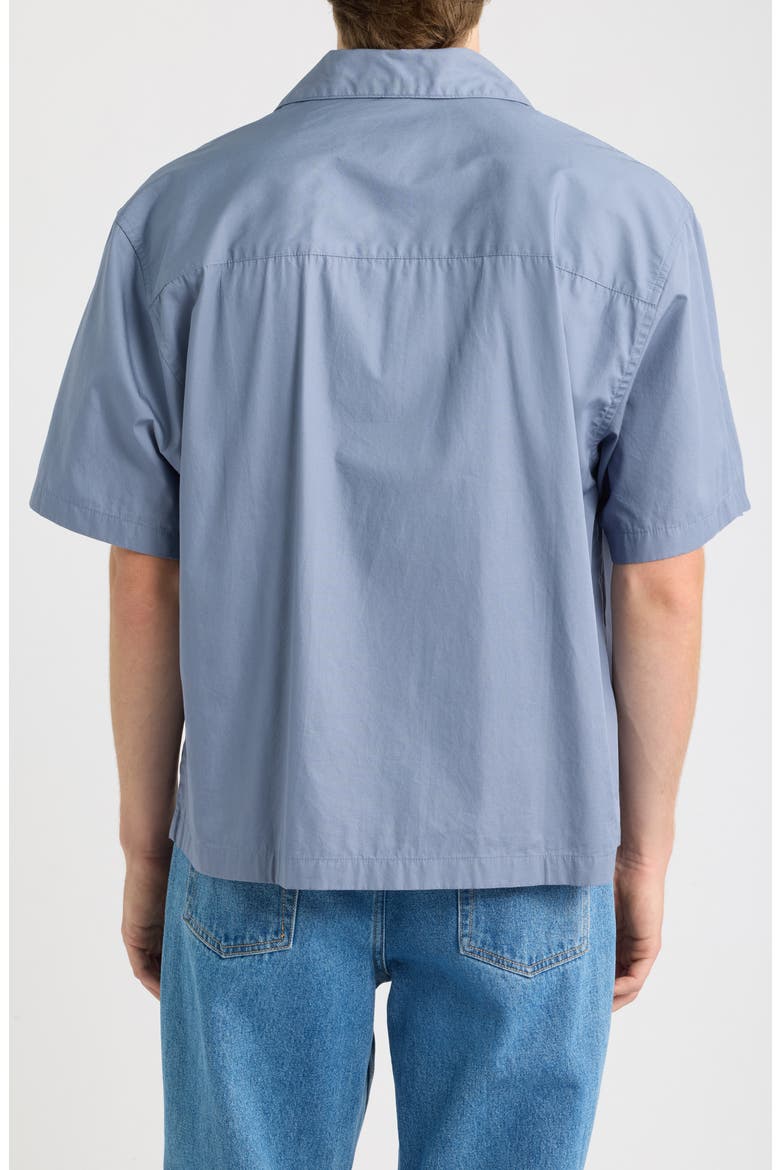 Kendry Cotton Poplin Camp Shirt, Alternate, color, SHADY BLUE / WHITE