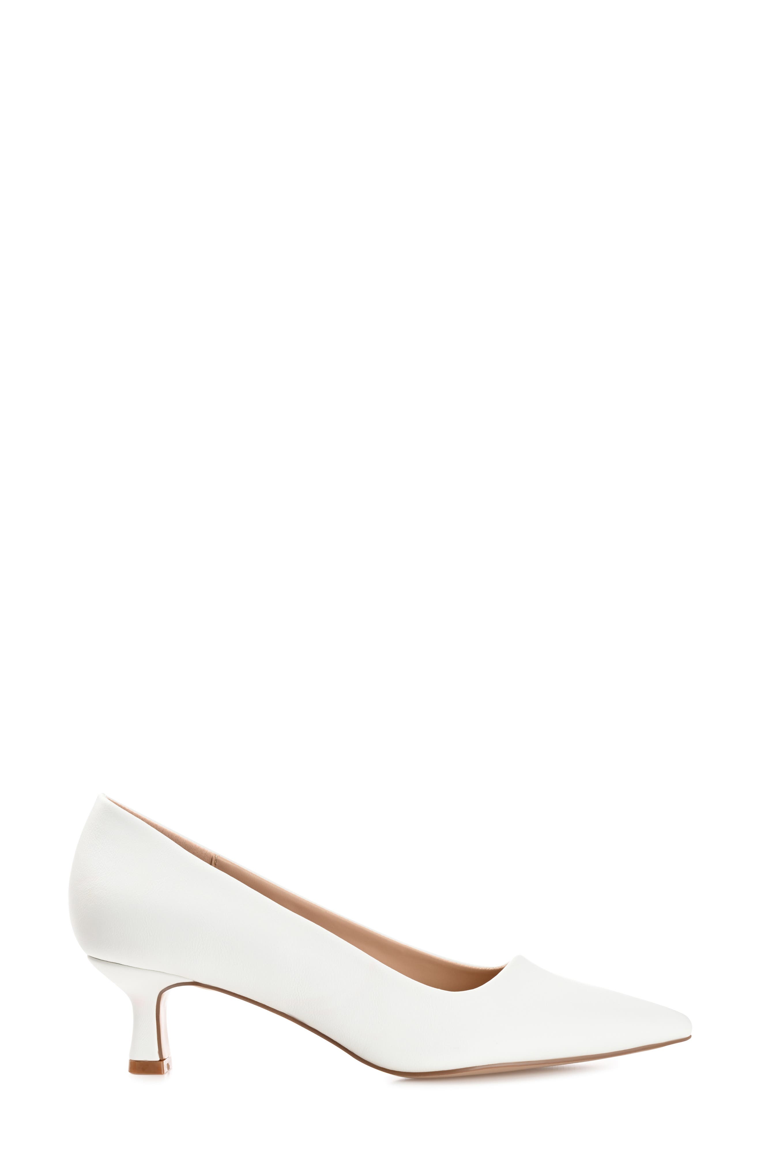 Journee Collection Celica Pump - Wide Width, Alternate, color, White