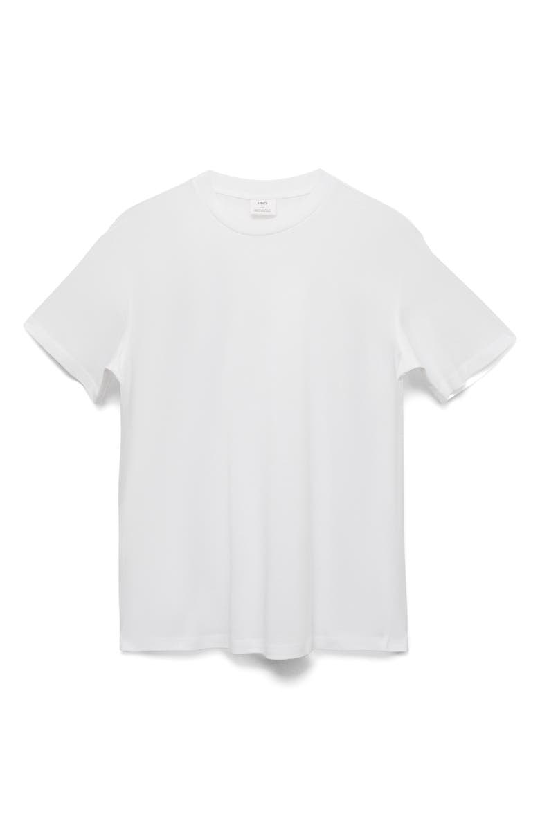 MANGO Slim Fit Cotton T-Shirt, Alternate, color, White