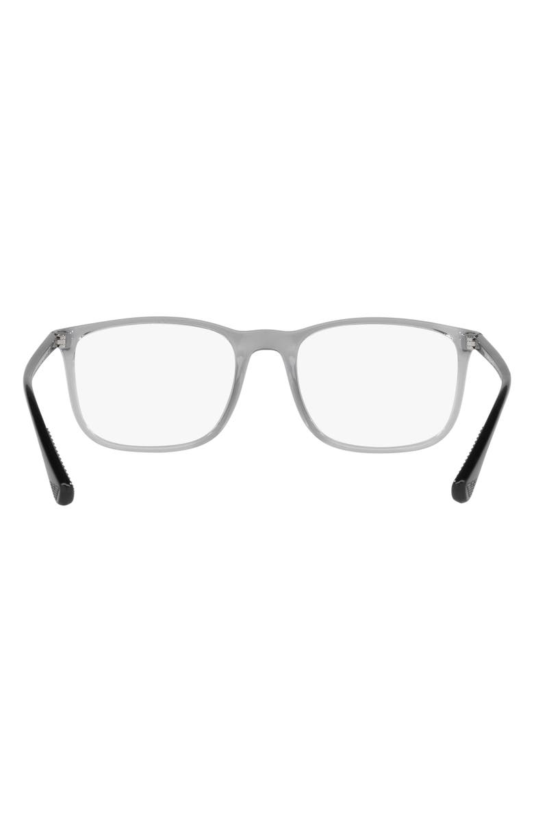 Emporio Armani 53mm Pillow Optical Glasses, Alternate, color, Shiny Grey / Demo Lens