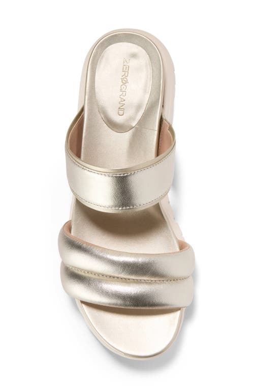 Cole Haan Zerogrand Double Band Slide Sandal In Soft Gold Talca/ivory