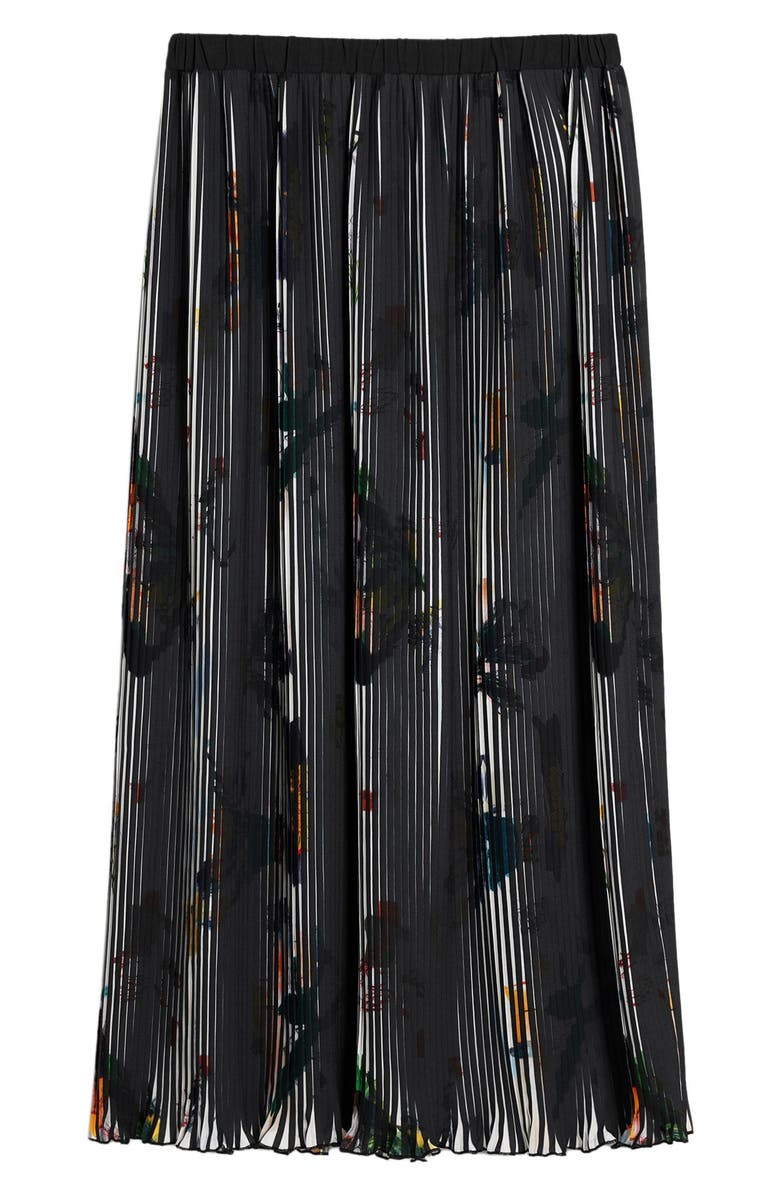 Desigual Plissé MIdi Skirt, Alternate, color, Black