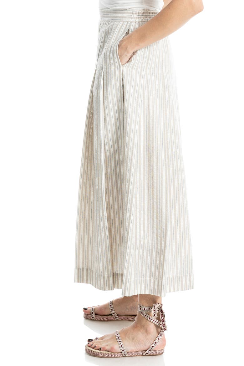 Stripe Pleated A-Line Skirt, Alternate, color, KHAKI/WHITE/BLACK STRIPE