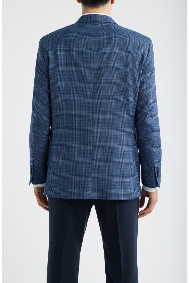 Flynn Classic Fit Blue Plaid Wool Sport Coat, Alternate, color, BLUE