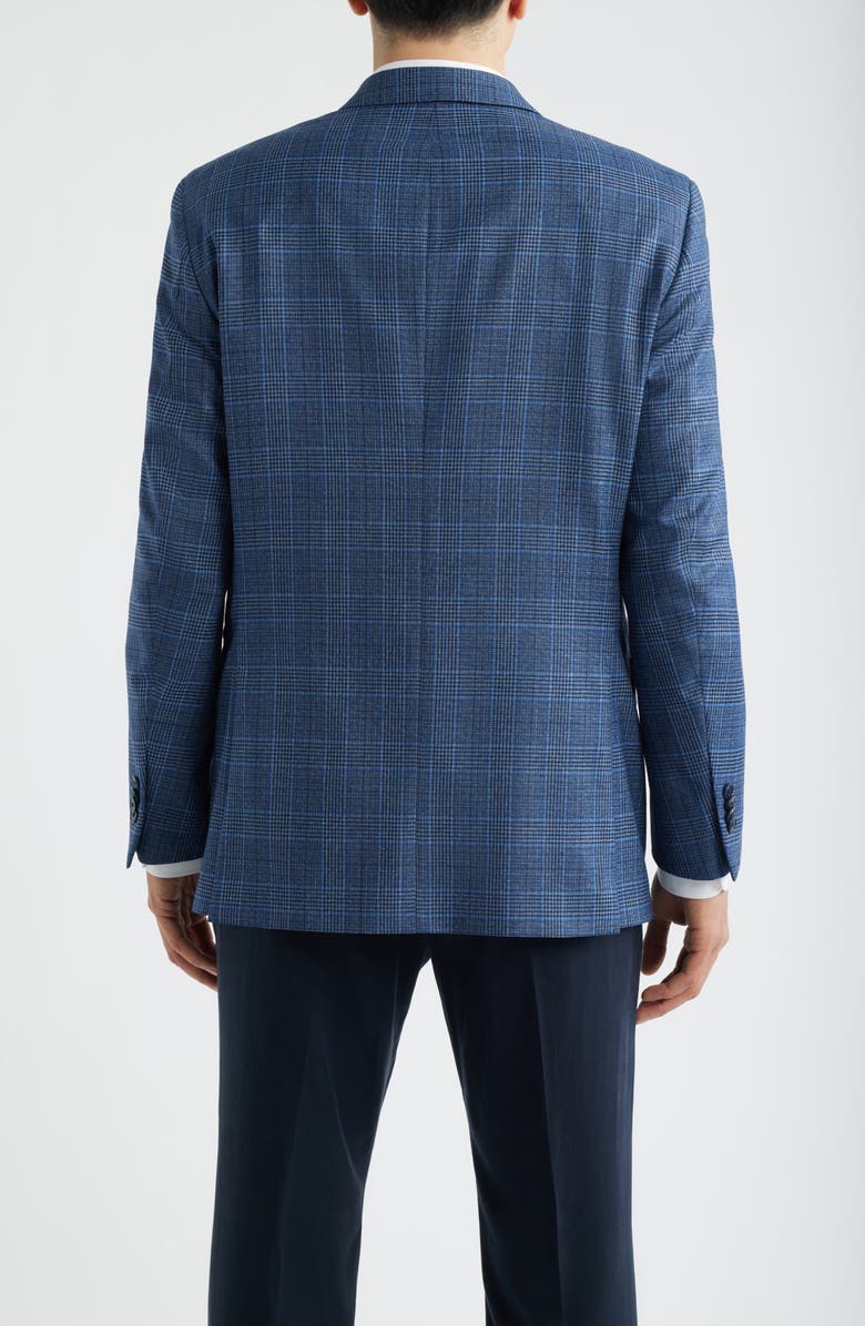 Peter Millar Flynn Classic Fit Blue Plaid Wool Sport Coat, Alternate, color, Blue