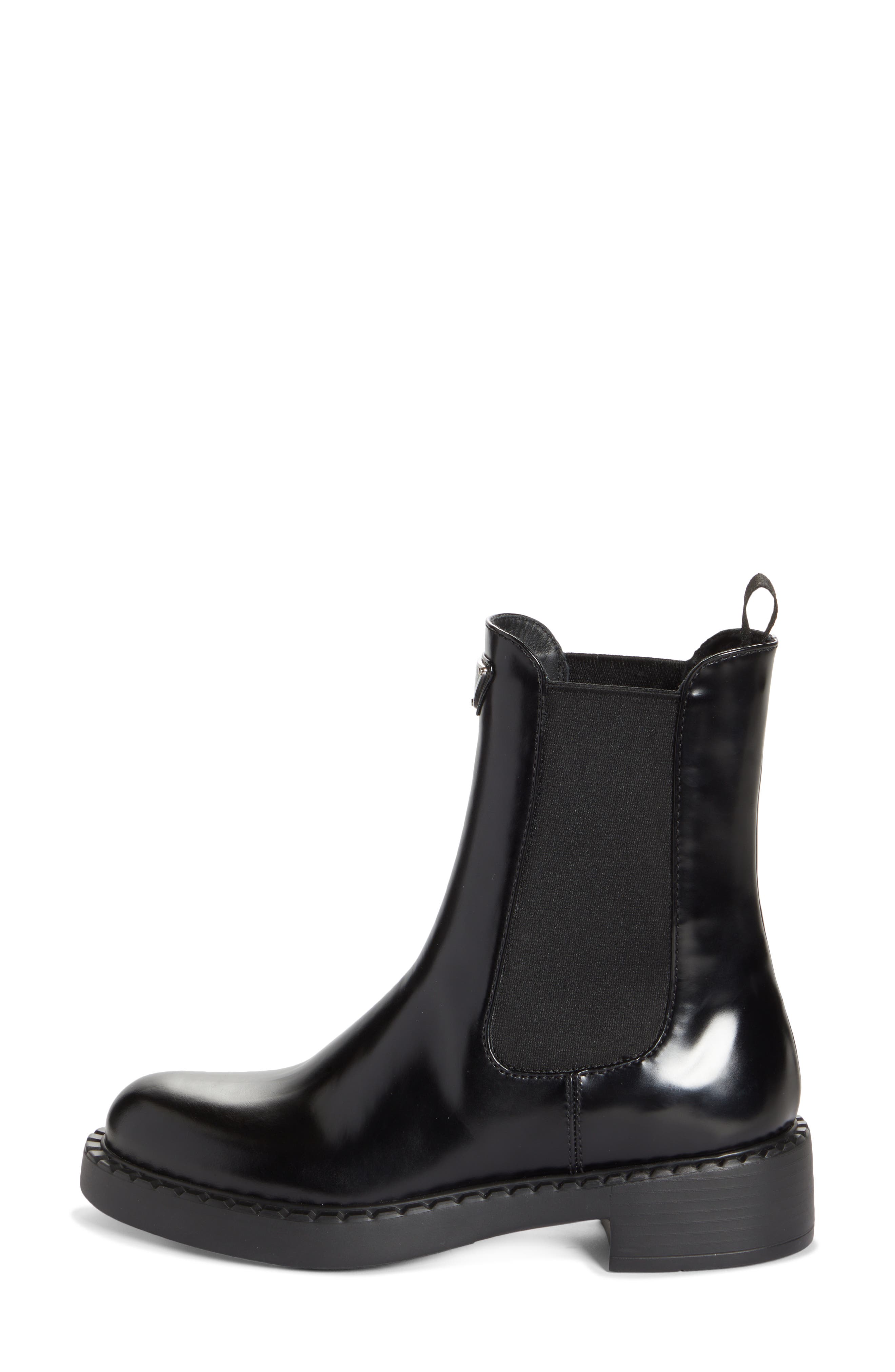 Prada Chocolate Chelsea Boot, Alternate, color, 