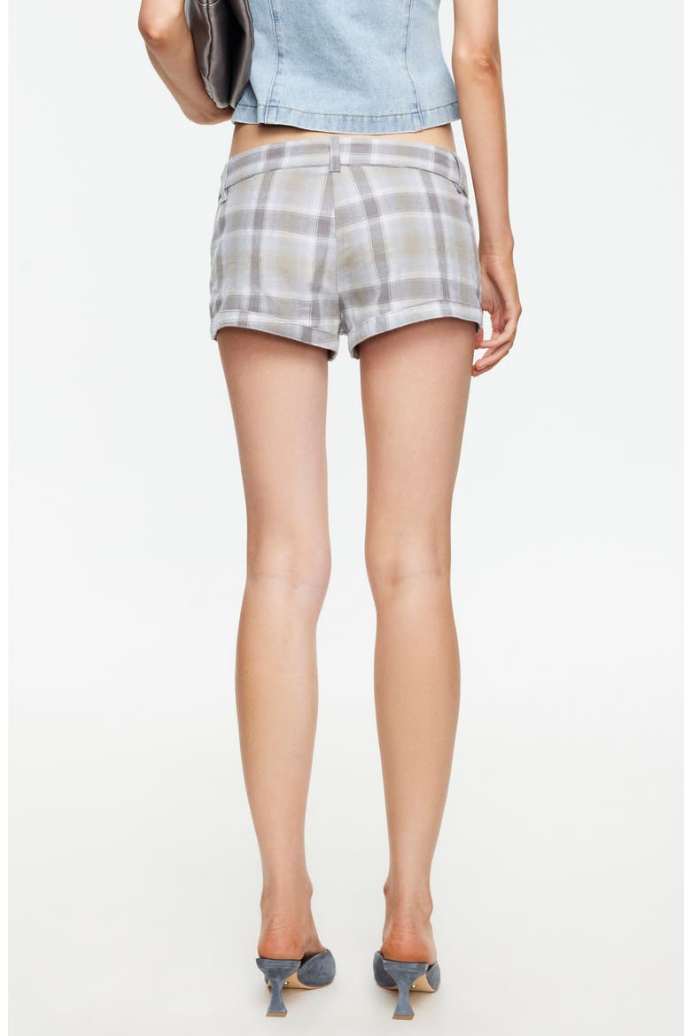 Afterglow Plaid Belted Low Rise Shorts, Alternate, color, ASH PLAID