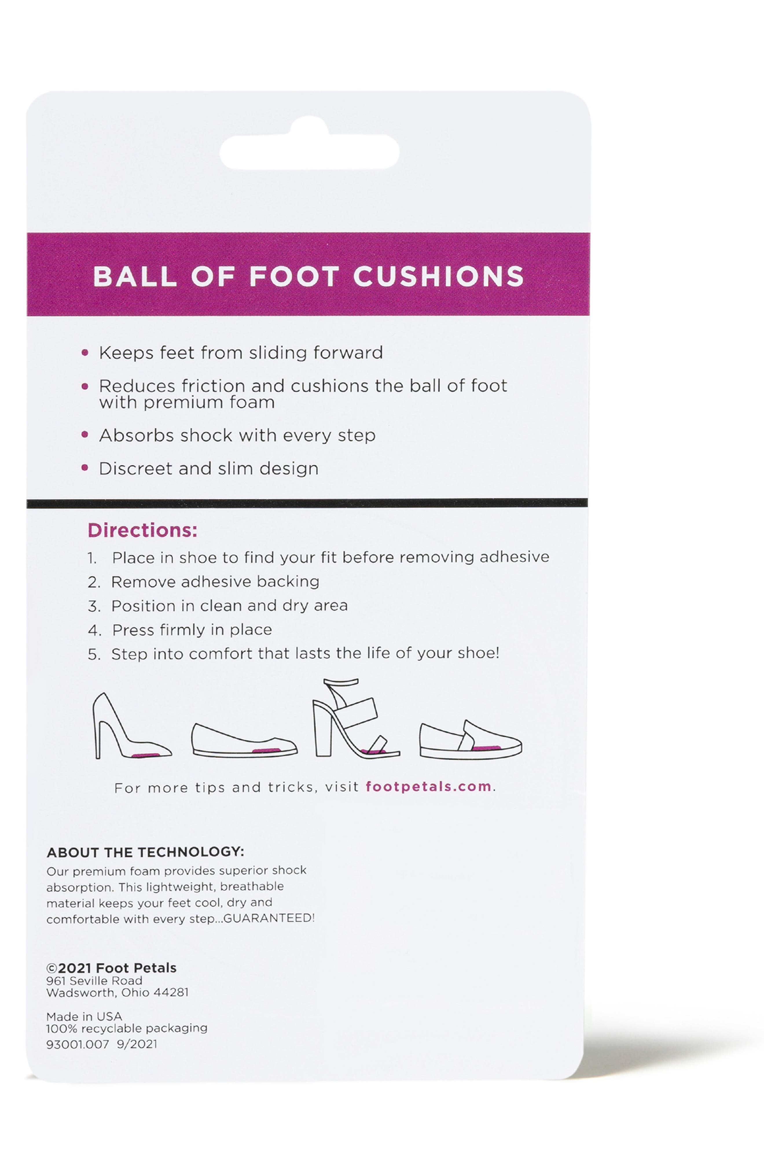 Ball of Foot Cushions, Alternate, color, BLACK/ BLACK