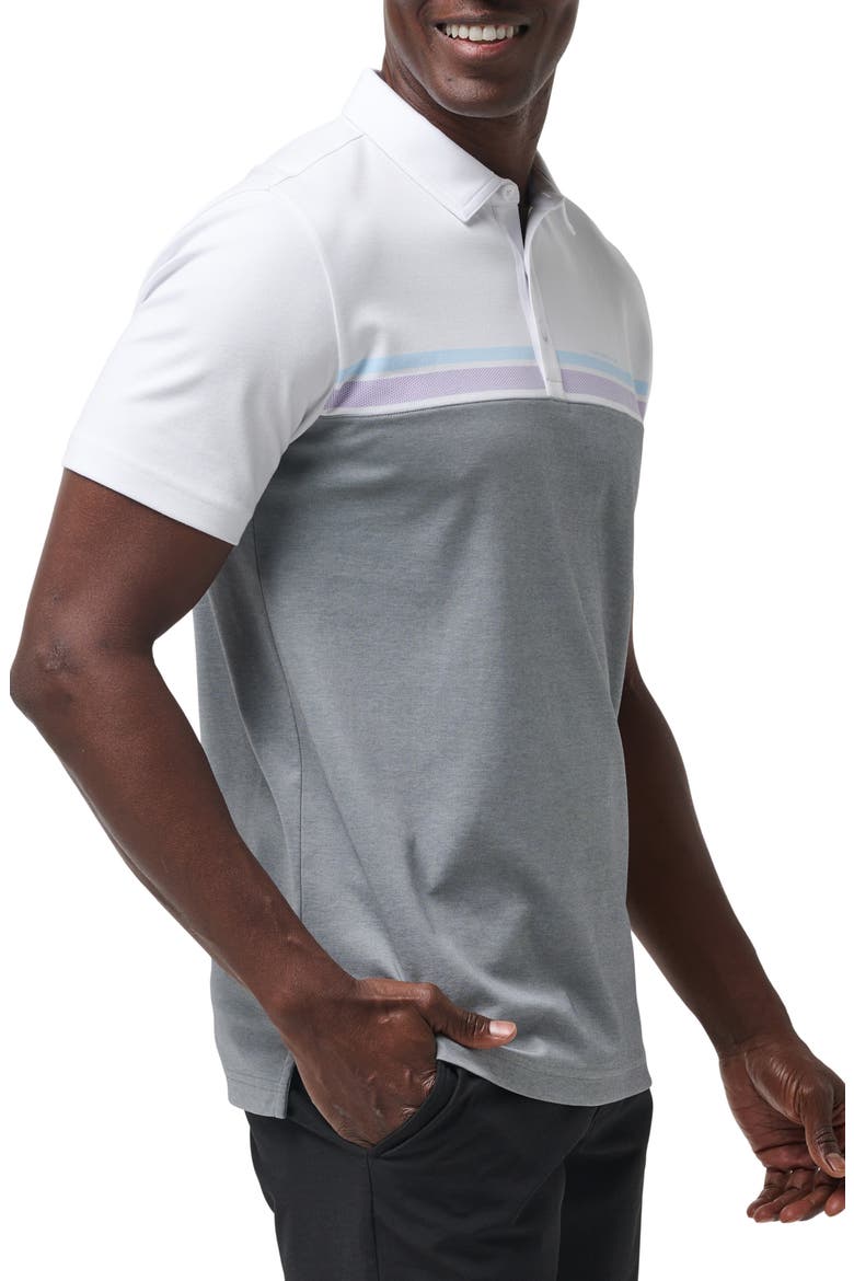 First Timer Stripe Colorblock Polo, Alternate, color, WHITE