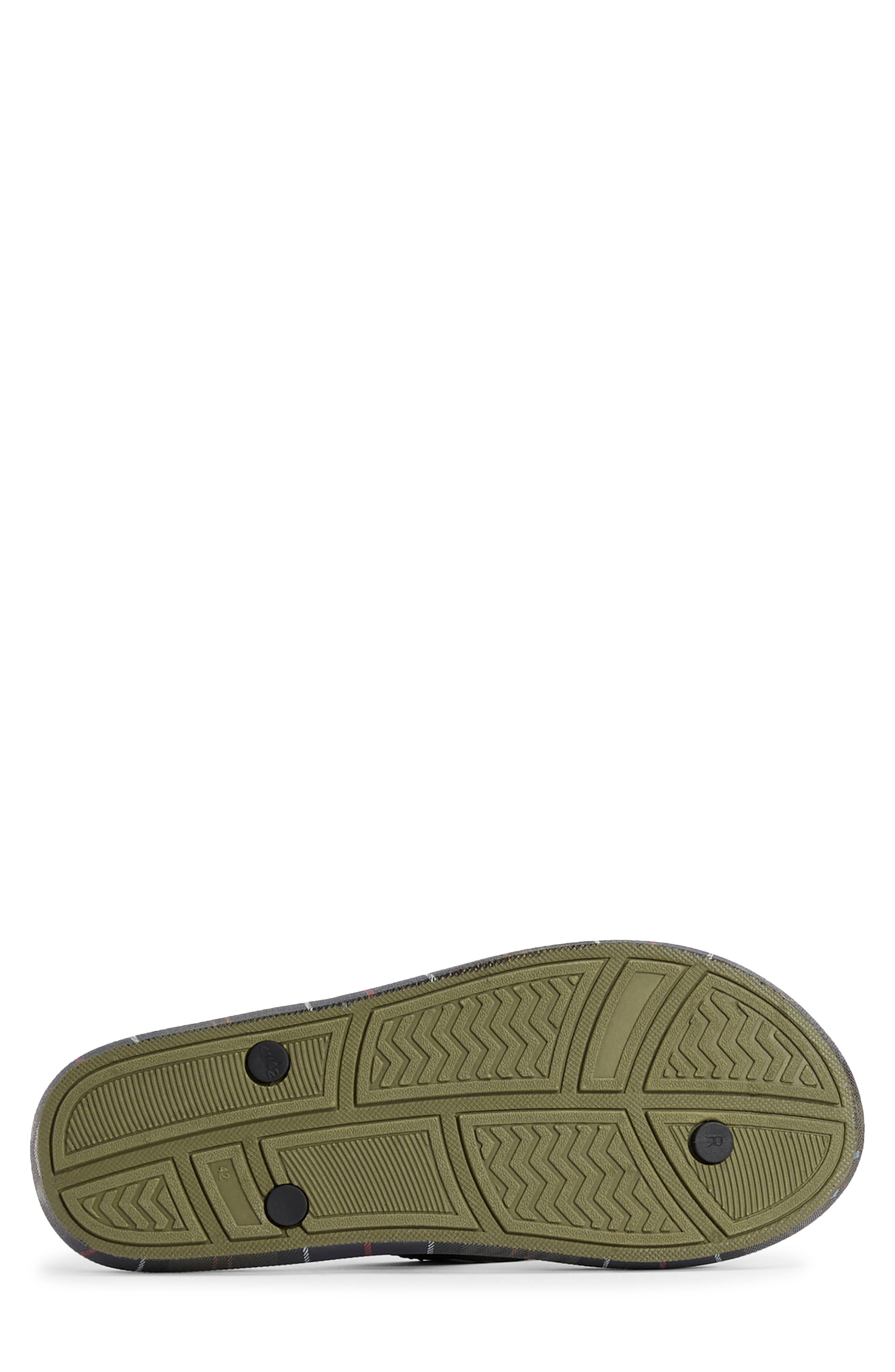 Barbour Oakdale Flip Flop, Alternate, color, Olive/ Classic Tartan