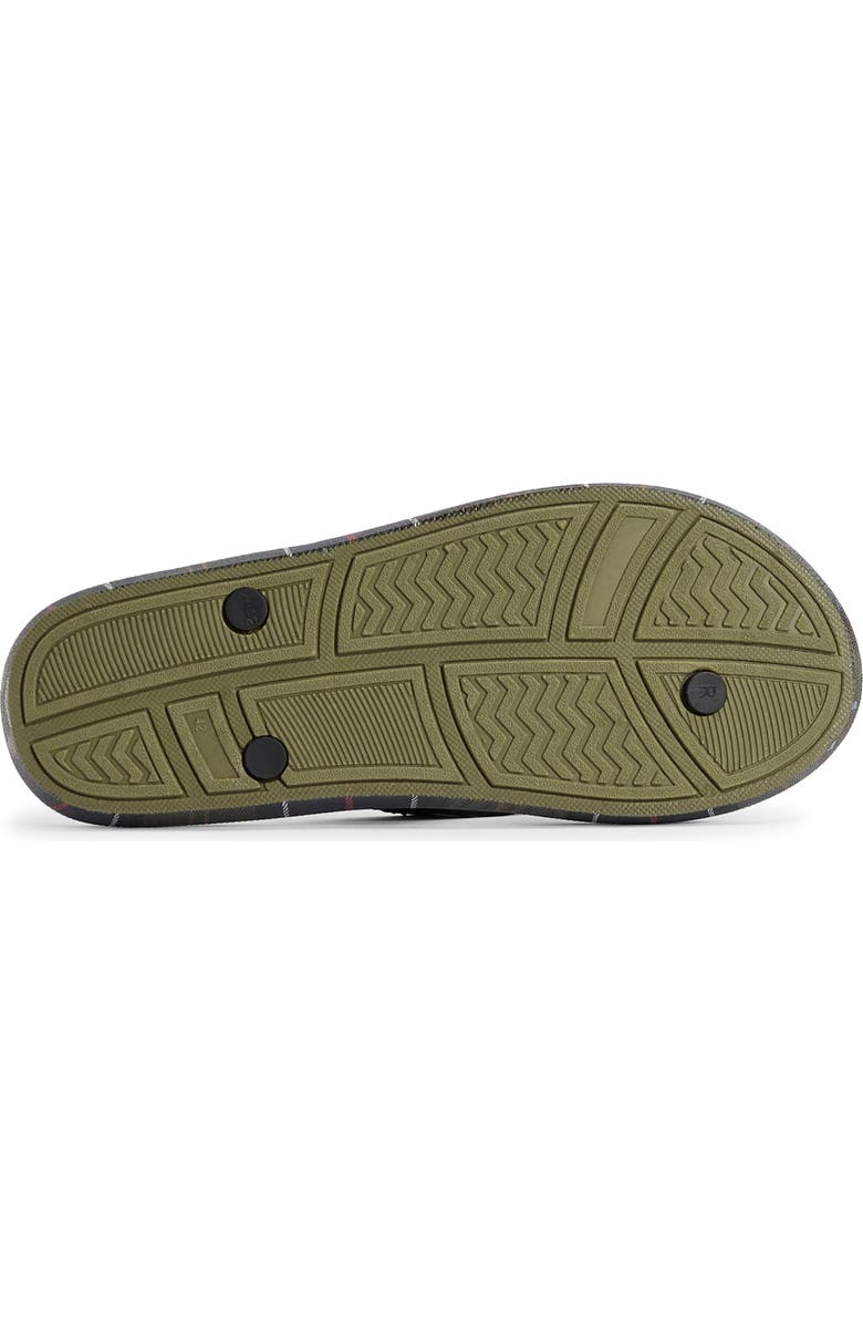 Barbour Oakdale Flip Flop, Alternate, color, Olive/ Classic Tartan
