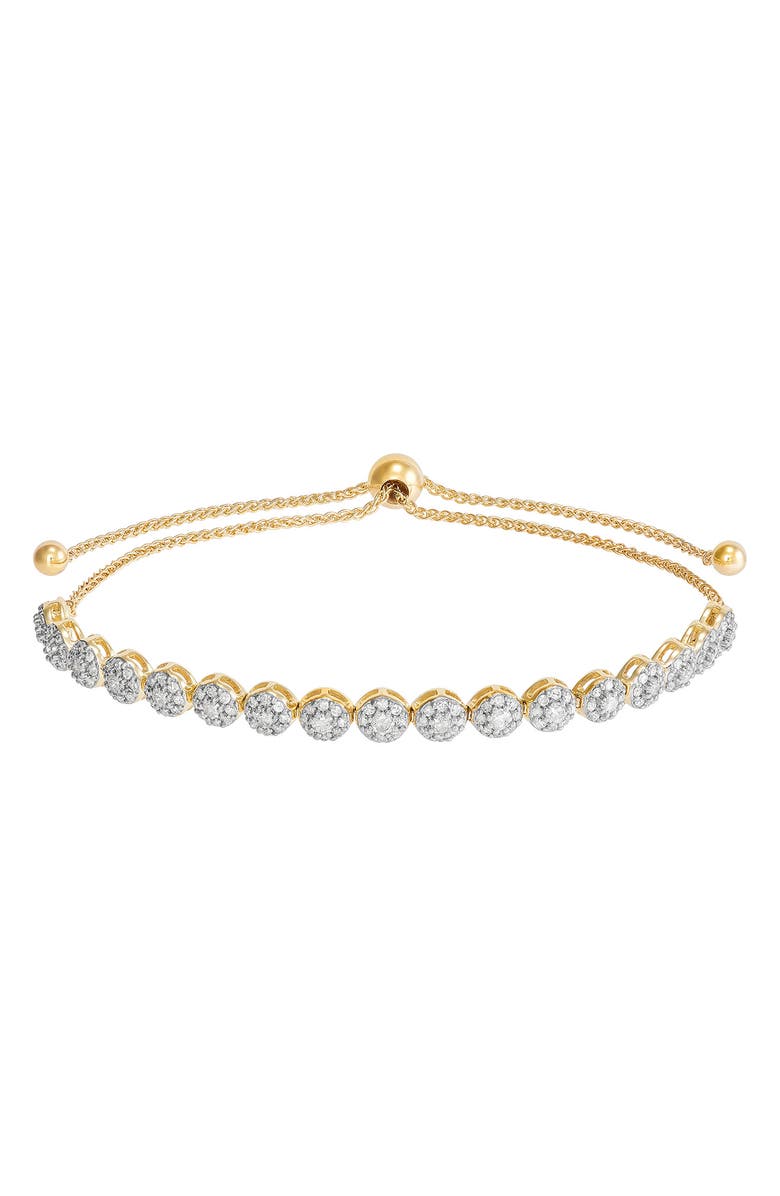 Frankie & Zoe 10K Yellow Gold Pavé Diamond Slider Bracelet, Main, color, Yellow Gold