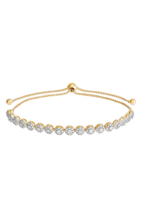 10K Yellow Gold Pavé Diamond Slider Bracelet