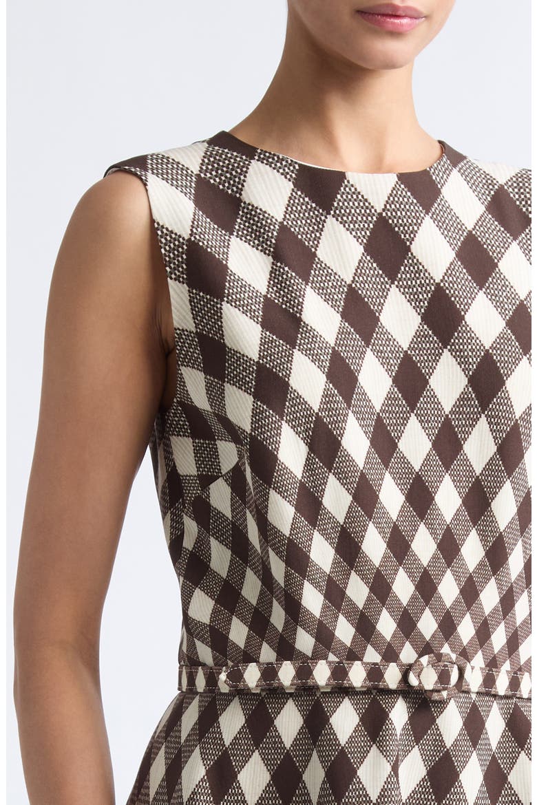 Argyle Dégradé Stretch Wool Dress, Alternate, color, BROWN/ IVORY