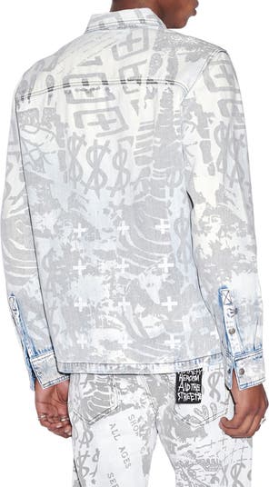 Scorpio Icy Kollage Cotton Denim Shirt Jacket