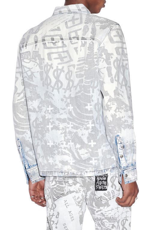 KSUBI KSUBI SCORPIO ICY KOLLAGE COTTON DENIM SHIRT JACKET