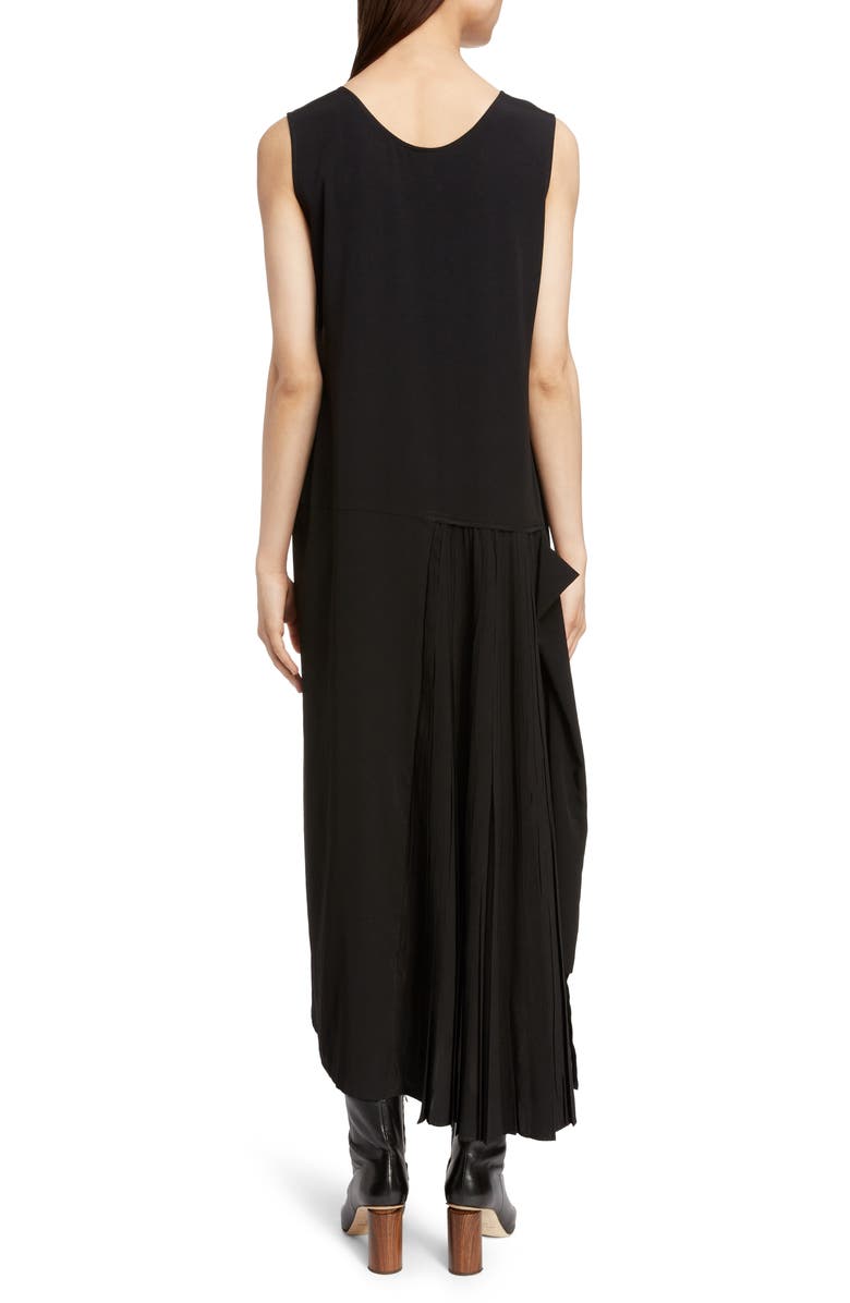 Y's by Yohji Yamamoto Pleat Detail Sleeveless Dress, Alternate, color,