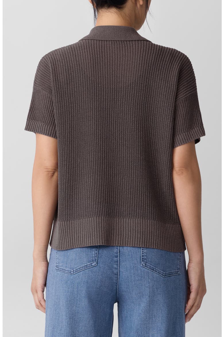 Classic Organic Cotton & Silk Polo Sweater, Alternate, color, RYE