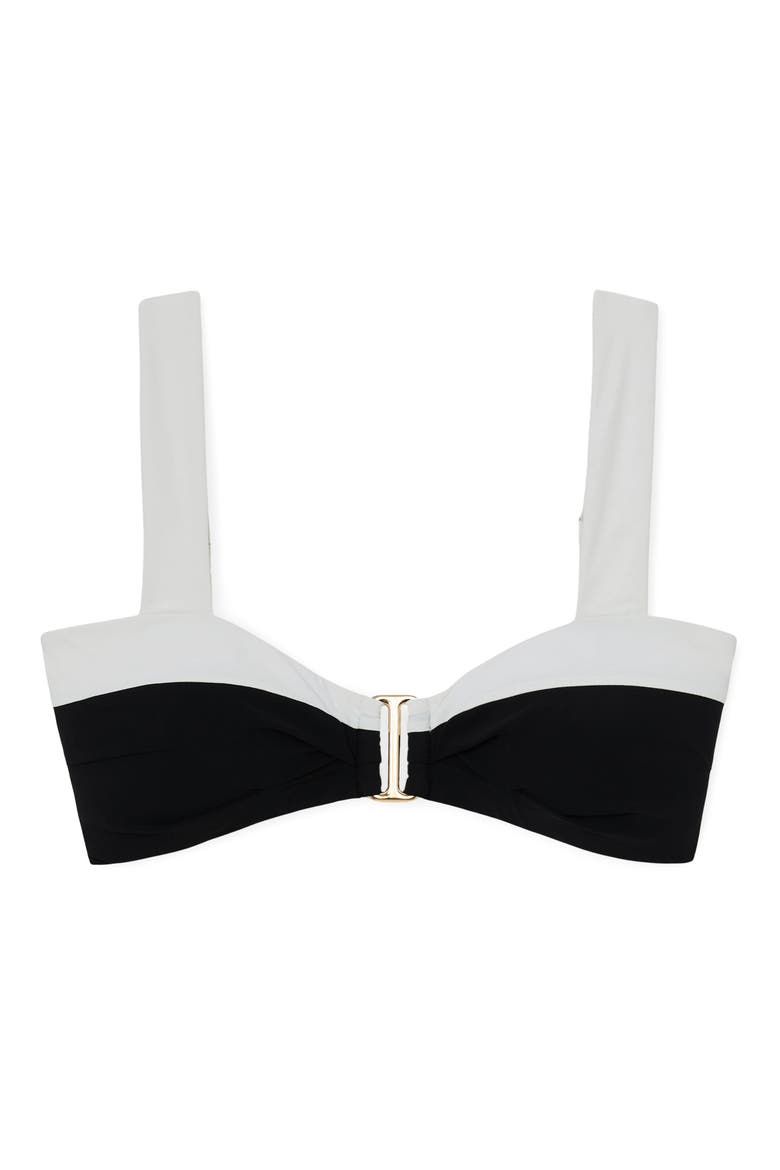 Abby Bikini Top, Alternate, color, BLACK/ IVORY