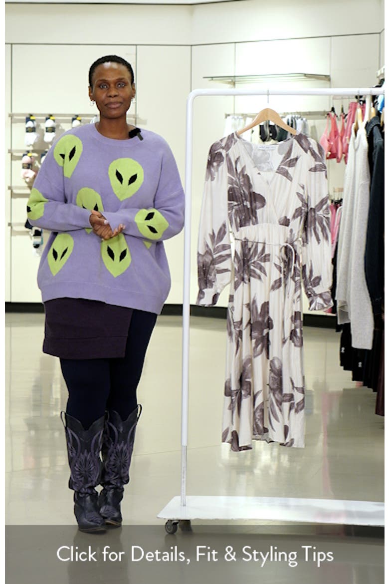 Grainne Floral Print Long Sleeve Midi Dress video