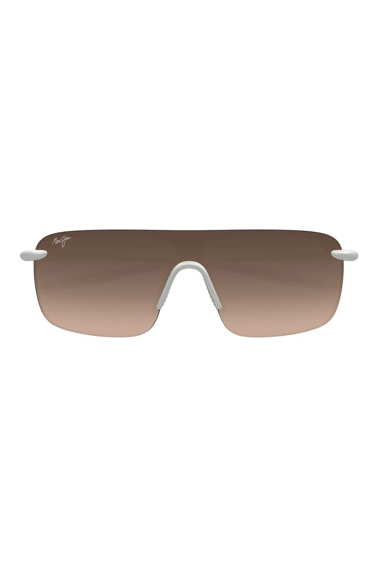 Palulu 99mm Oversize Gradient PolarizedPlus2® Shield Sunglasses, Main, color, METAL MATTE PLATINUM/ BRONZE