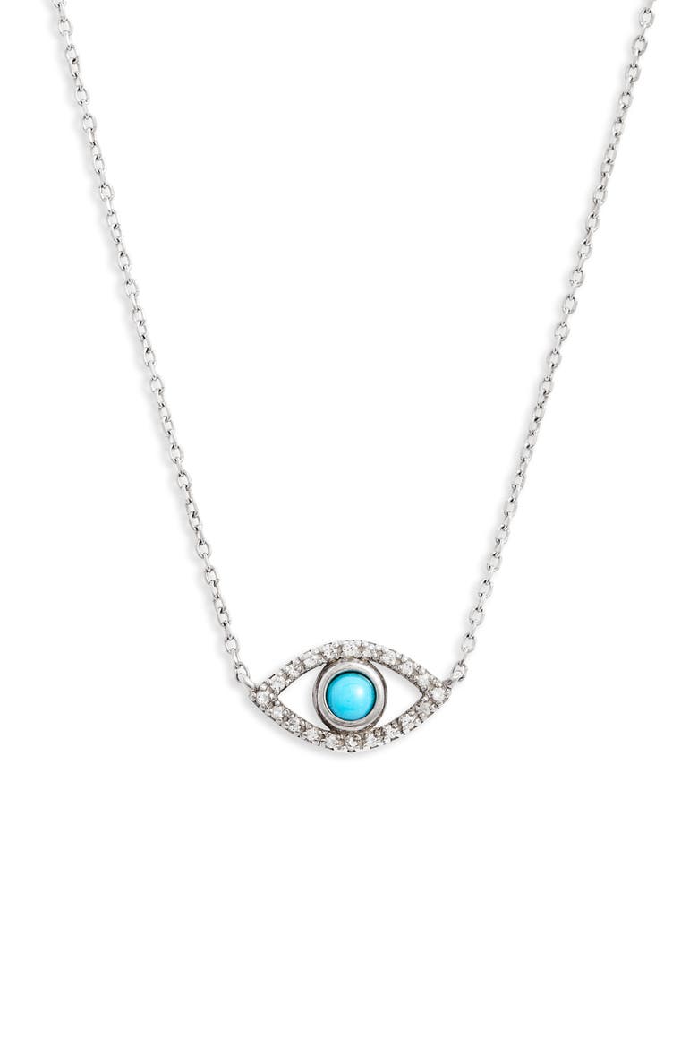 Evil Eye Turquoise Pendant, Main, color, SILVER