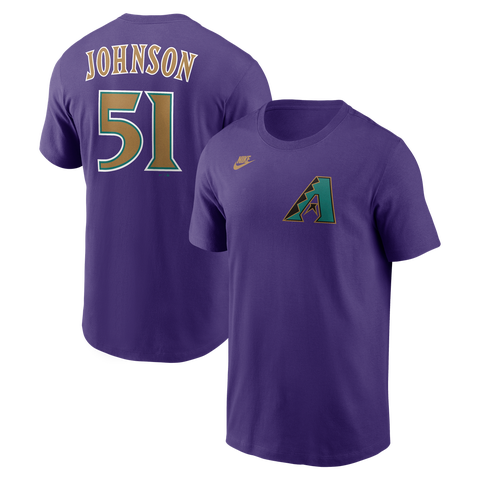 Men's Nike Randy Johnson Purple Arizona Diamondbacks Cooperstown Collection Name & Number T-Shirt
