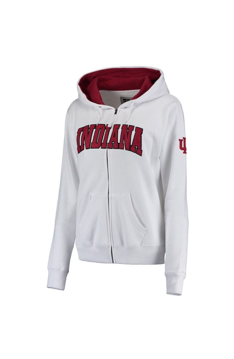 COLOSSEUM Women's White Indiana Hoosiers Arched Name Full Zip Hoodie, Alternate, color, 