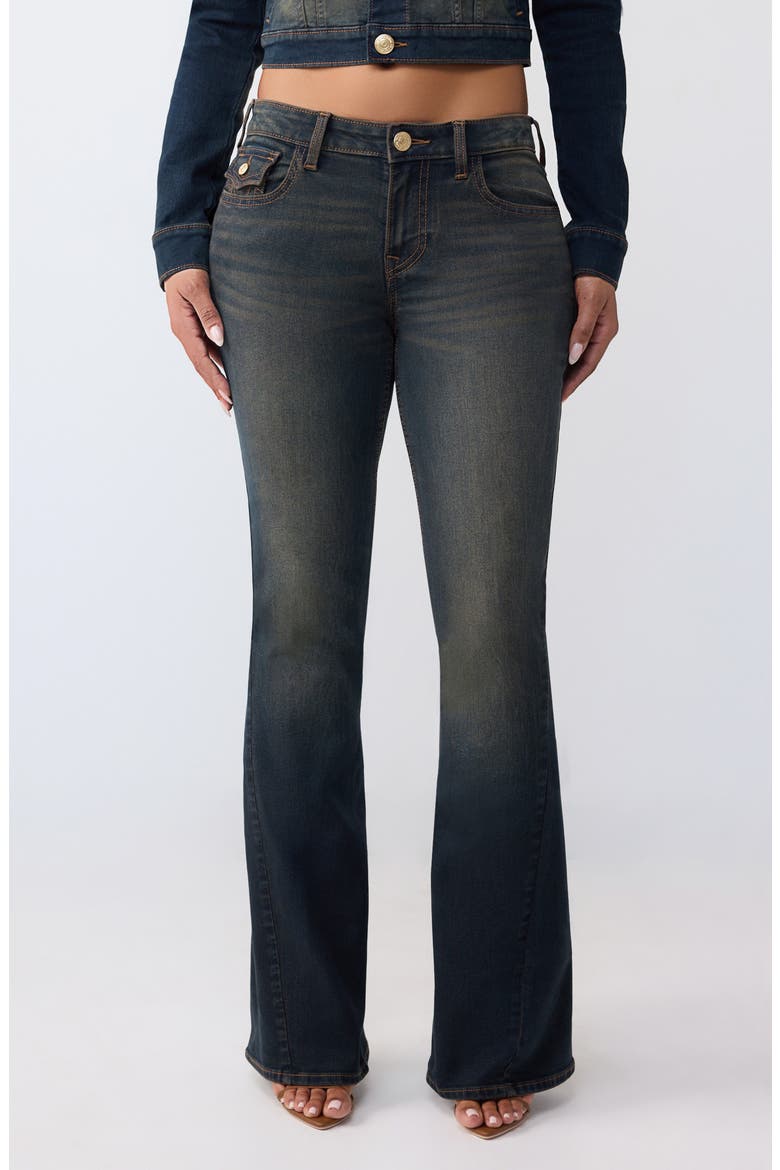 Joey Flap Pocket Flare Leg Jeans, Main, color, DARK ECLIPSE WASH