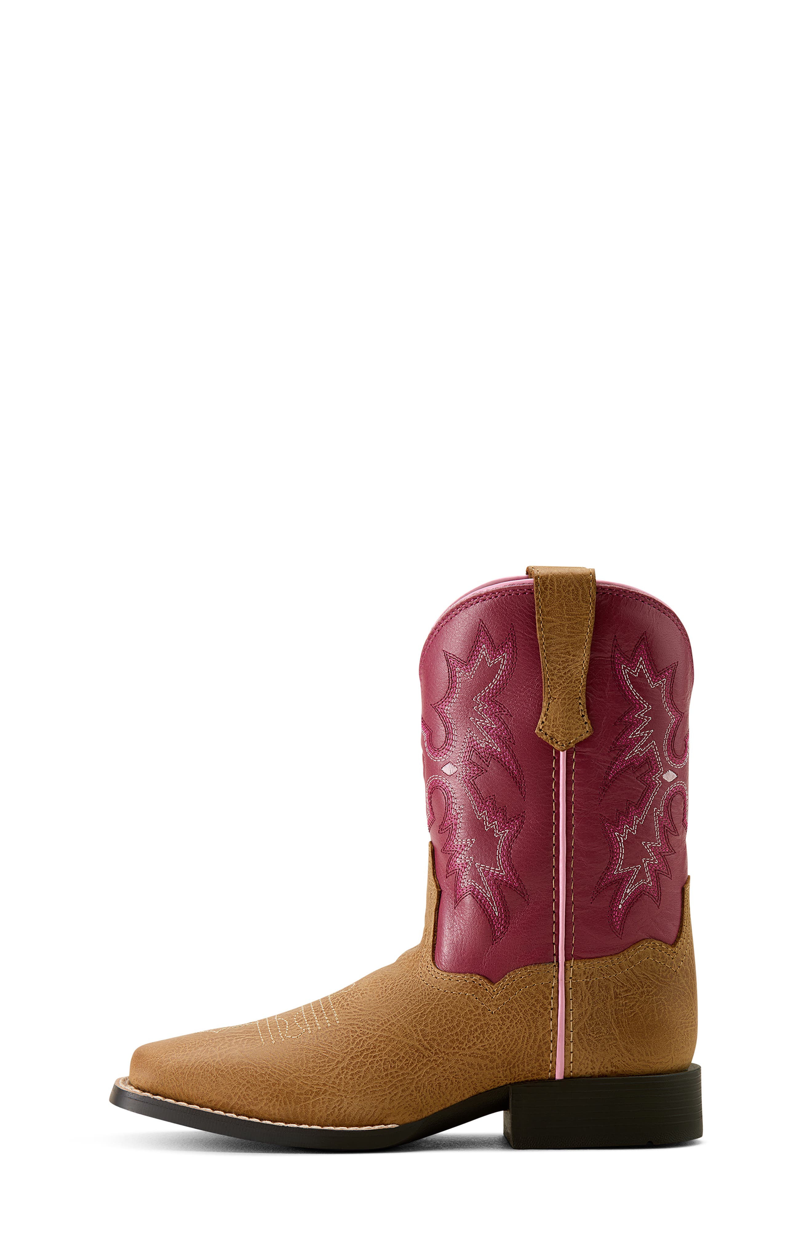 Ariat Kids' Tombstone Wide Square Toe Western Boot, Alternate, color, Cottage/ Rosebud